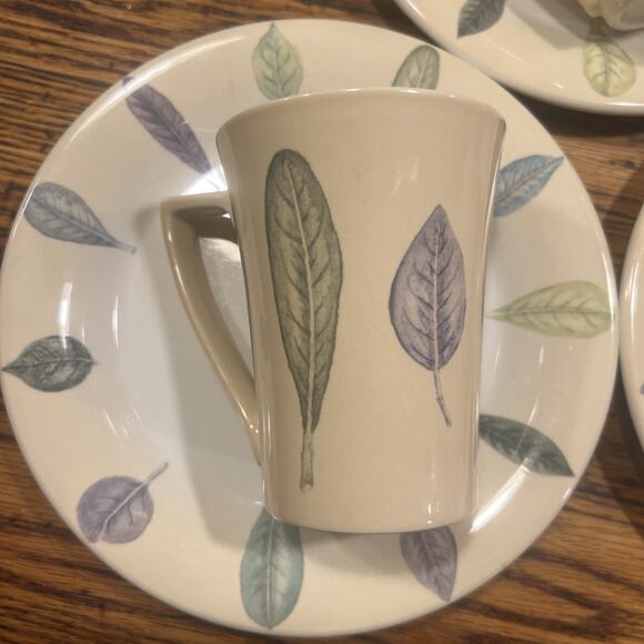 6 PIECE SET Portmeirion Seasons Leaves - 3 Plates 3 Mugs By Susan Williams-Ellis - Picture 2 of 14